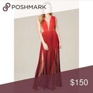 bebe Ombre Pleated Gown